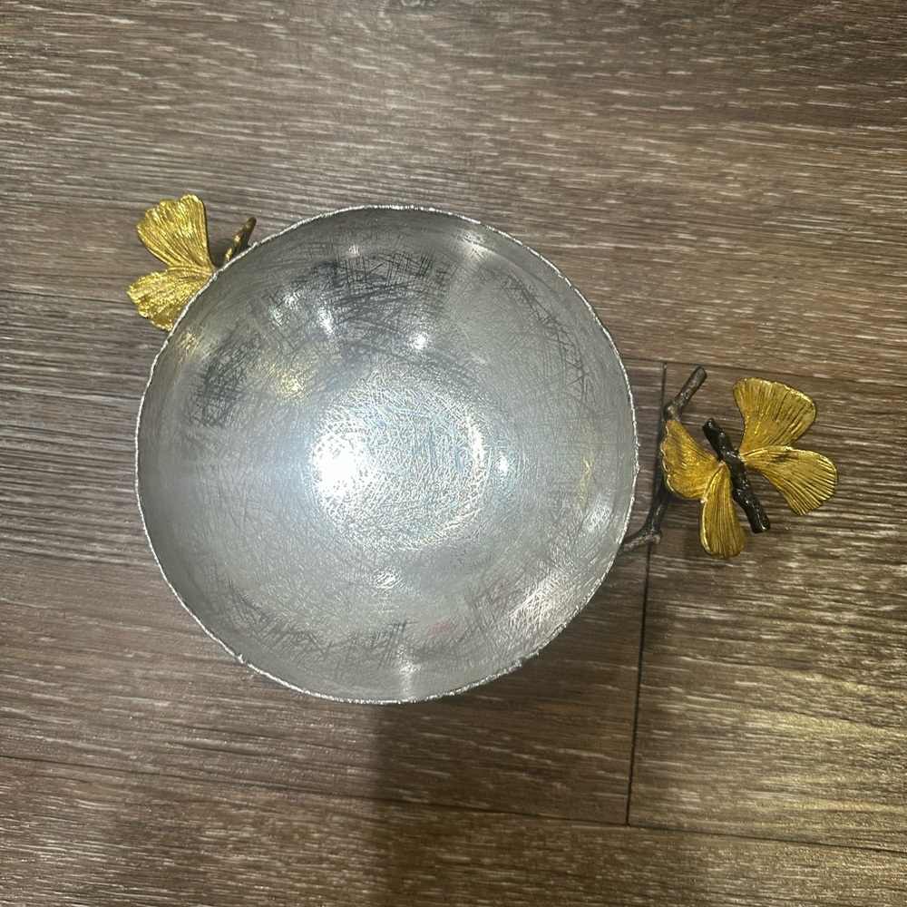Michael Adam small bowl (missing inside glass bowl) free two (spoons) in pic